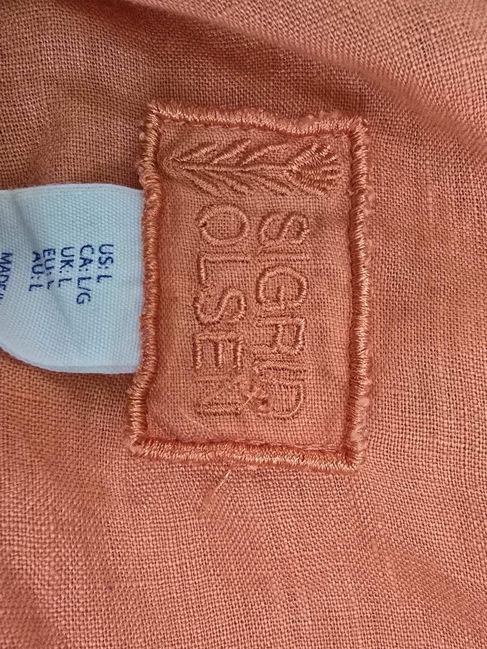 Sigrid Olsen Coral Button-Front Linen Shirt Women Size L - Picture 9 of 11